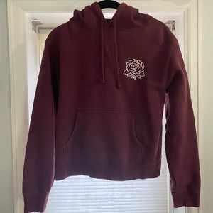 Obey Maroon Rose Pullover Hoodie Size M